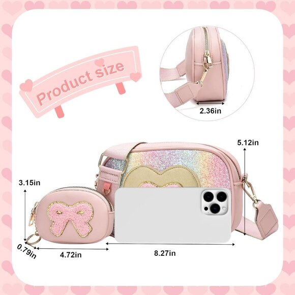 Girls Purse for Kids Small Crossbody Bag Gift Toddler Wallet Jewelry - Picture 4 of 9